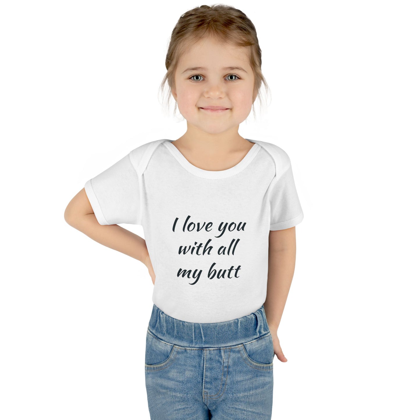 Infant Bodysuit — "I Love You With All My Butt" Cute Baby Onesie, Newborn Gift