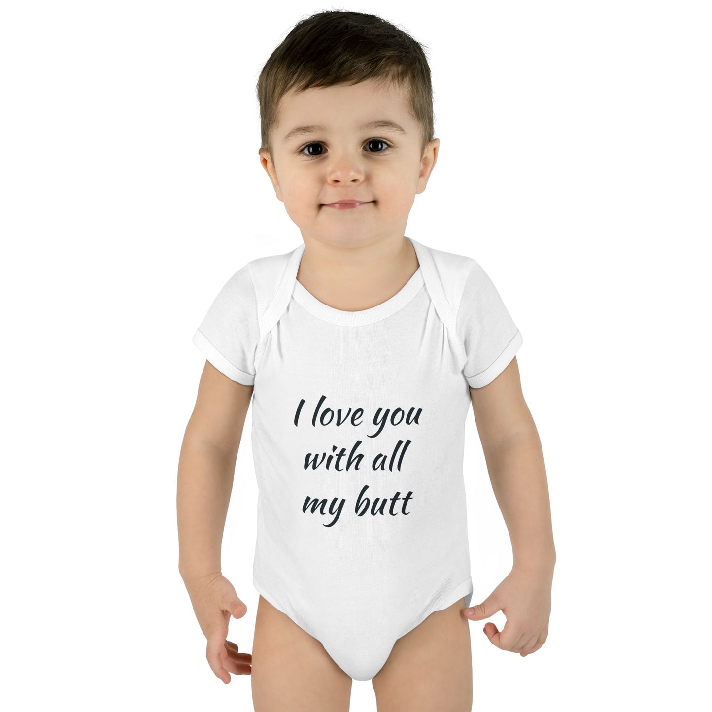 Infant Bodysuit — "I Love You With All My Butt" Cute Baby Onesie, Newborn Gift